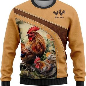 chicken christmas sweaters for women roosters ugly christmas sweater men crewneck sweatshirt men 6.jpeg