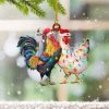 Chicken Couple Ornament Chicken Ornaments For Christmas Tree Farm Decoration