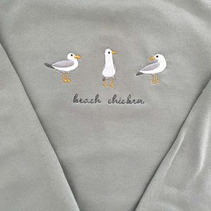 Chicken Embroidered Sweatshirt 2D Crewneck Sweatshirt…