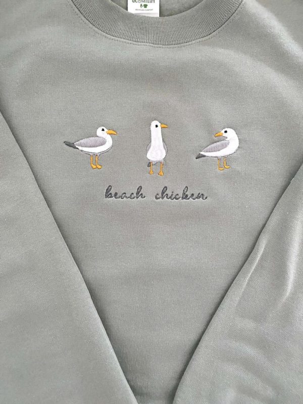 Chicken Embroidered Sweatshirt 2D Crewneck Sweatshirt Best Gift For Family