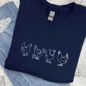 chicken embroidered sweatshirt 2d crewneck sweatshirt for men and women sws2978 1.jpeg