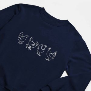 chicken embroidered sweatshirt 2d crewneck sweatshirt for men and women sws2978 2.jpeg
