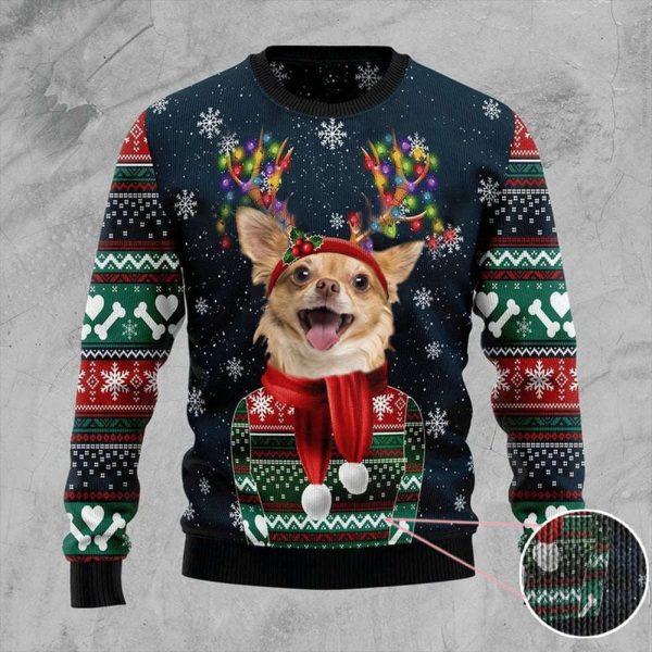 Chihuahua Christmas Ugly Sweater Cute Dog Graphic Christmas Gift Ideas For Dog Lovers