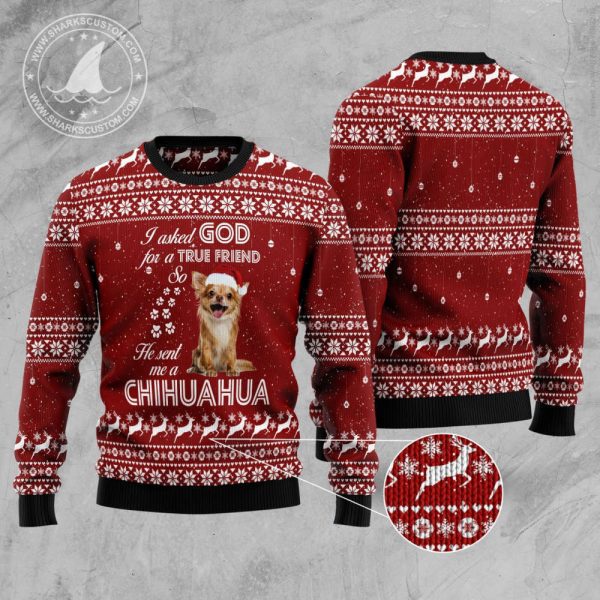 Chihuahua True Friend TG5113 Ugly Christmas Sweater – Noel Malalan
