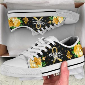 childhood cancer shoes awareness hope flower low top shoes canvas shoes best gift for men and women cancer awareness 1.jpeg