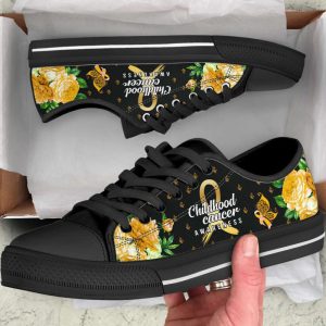 Childhood Cancer Shoes Awareness Hope Flower…