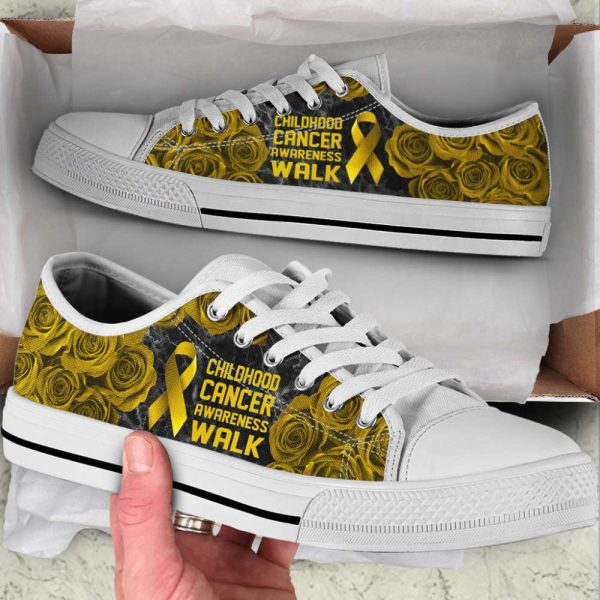 Childhood Cancer Shoes Awareness Walk Low Top Shoes Canvas Shoes