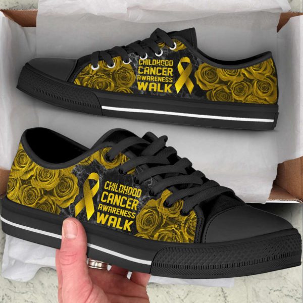 Childhood Cancer Shoes Awareness Walk Low Top Shoes Canvas Shoes