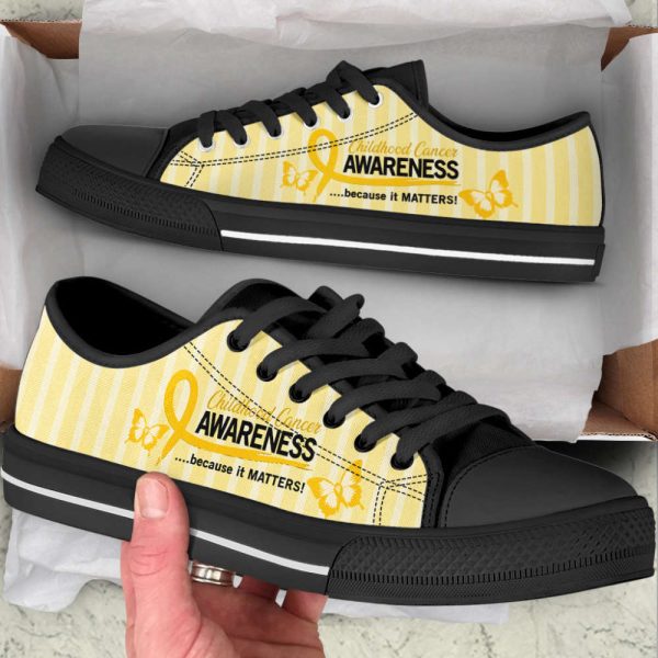 Childhood Cancer Shoes Because It Matters Low Top Shoes Canvas Shoes