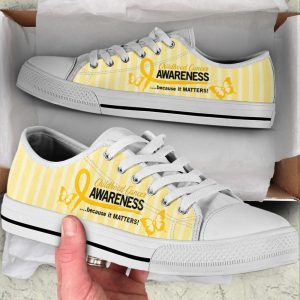 childhood cancer shoes because it matters low top shoes canvas shoes 1 1.jpeg