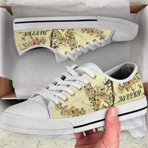 childhood cancer shoes butterfly flower low top shoes canvas shoes best gift for men and women 1.jpeg