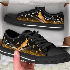childhood cancer shoes hope for a cure hummingbird low top shoes canvas shoes best gift for men and women.jpeg