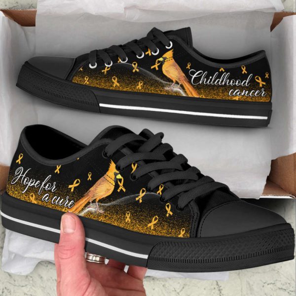 Childhood Cancer Shoes Hope For A Cure Hummingbird Low Top Shoes Canvas Shoes