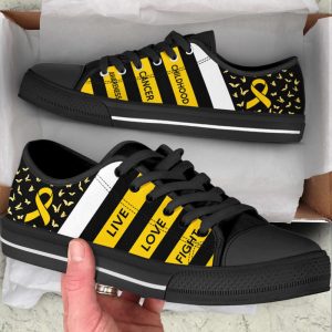 childhood cancer shoes plaid low top shoes canvas shoes best gift for men and women.jpeg