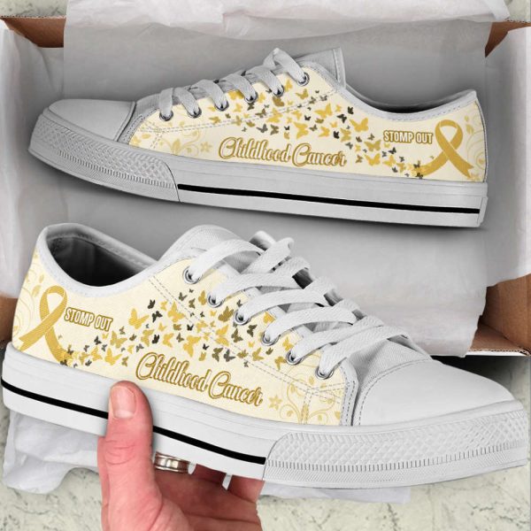 Childhood Cancer Shoes Stomp Out Low Top Shoes Canvas Shoes