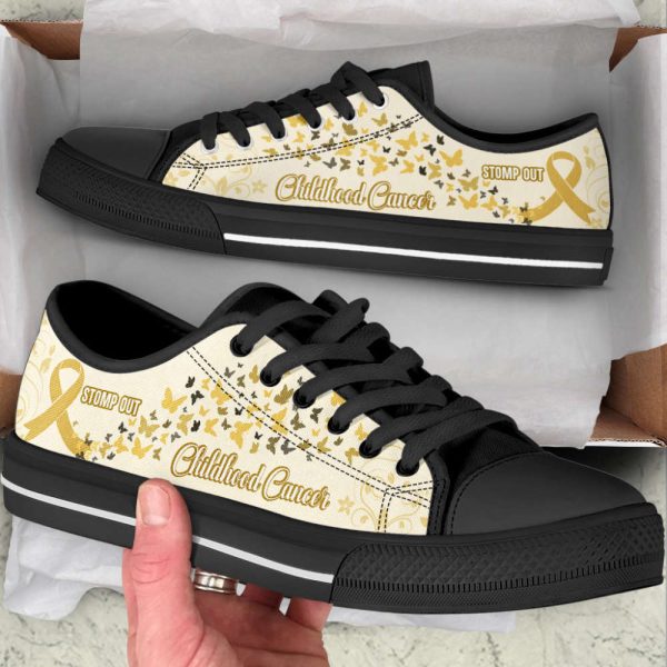 Childhood Cancer Shoes Stomp Out Low Top Shoes Canvas Shoes