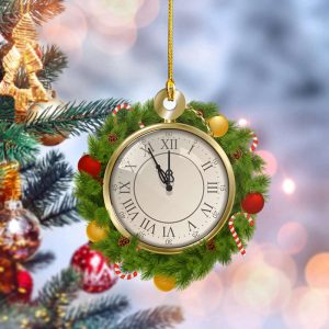 Christmas Clock Ornament Clock Christmas Tree…