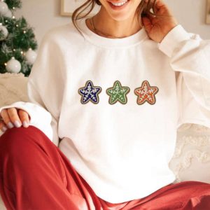 Christmas Cookie Embroidered Sweatshirt 2D Crewneck…