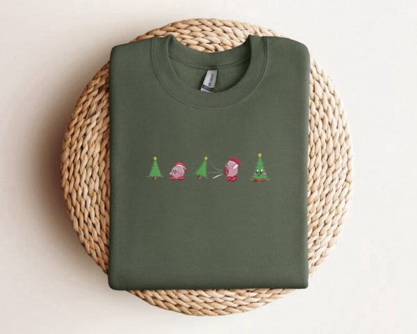 Christmas Cute Embroidered Sweatshirt 2D Crewneck Sweatshirt For Men And Women