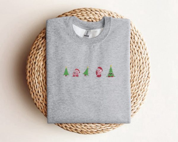 Christmas Cute Embroidered Sweatshirt 2D Crewneck Sweatshirt For Men And Women