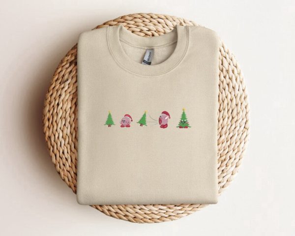 Christmas Cute Embroidered Sweatshirt 2D Crewneck Sweatshirt For Men And Women