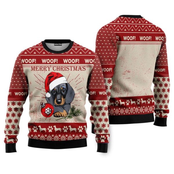 Christmas Dachshund Dog Ugly Christmas Sweater For Men & Women