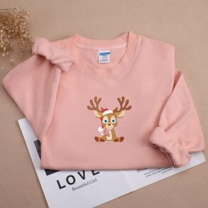 christmas deer embroidered sweatshirt 2d crewneck sweatshirt for men and womensws3525 1.jpeg