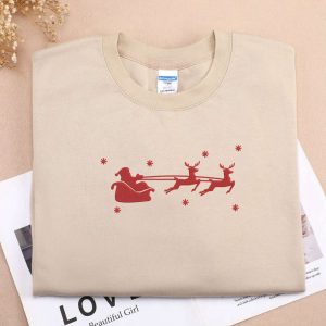 Christmas Embroidered Sweatshirt 2D Crewneck Sweatshirt…