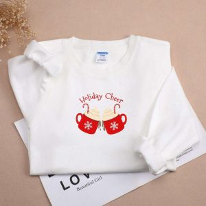 Christmas Embroidered Sweatshirt 2D Crewneck Sweatshirt…