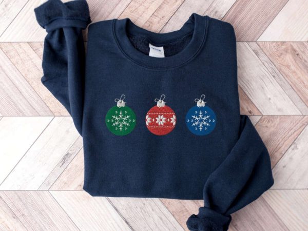 Christmas Embroidered Sweatshirt 2D Crewneck Sweatshirt For Men And Women