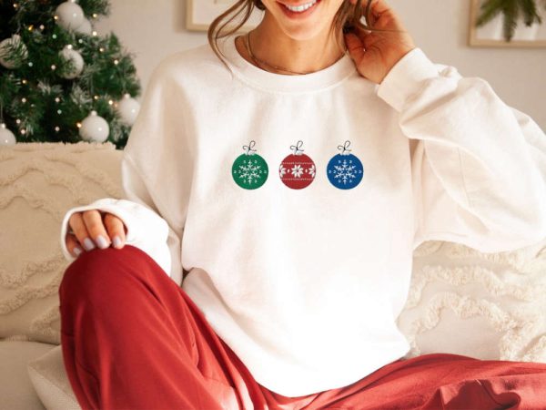 Christmas Embroidered Sweatshirt 2D Crewneck Sweatshirt For Men And Women