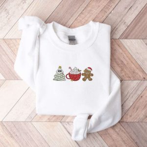 Christmas Embroidered Sweatshirt 2D Crewneck Sweatshirt…