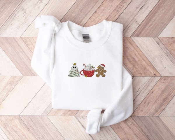 Christmas Embroidered  Sweatshirt 2D Crewneck Sweatshirt For Family