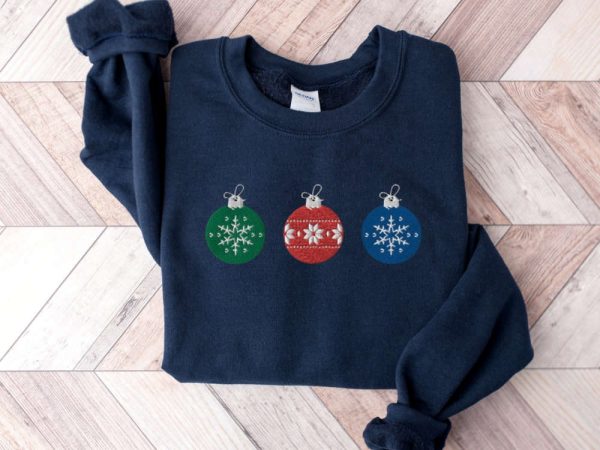 Christmas Embroidered   Sweatshirt 2D Crewneck Sweatshirt For Men And Women