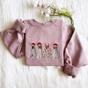 christmas ghost dog embroidered sweatshirt christmas embroidered hoodie christmas dog sweater cute dog crew neck sweatshirt.jpeg