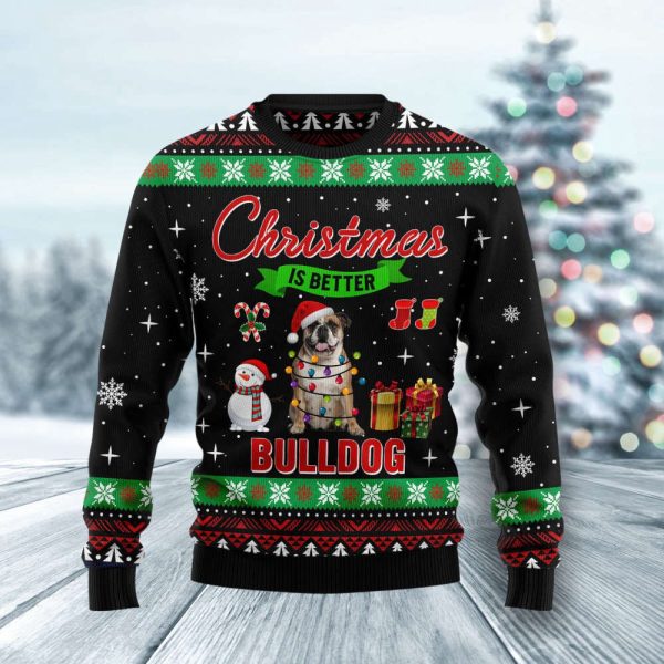 Christmas Is Better With Bulldog Ugly Christmas Sweater, Gift For Christmas