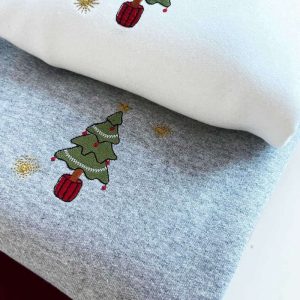 Christmas Jumper Embroidered Sweatshirt 2D Crewneck…