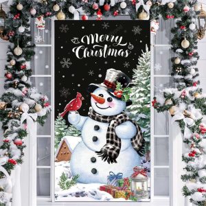 Christmas Snowman Door Cover: Festive Decorations…