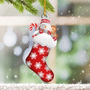 Christmas Sock Ornament Snowman In Christmas…