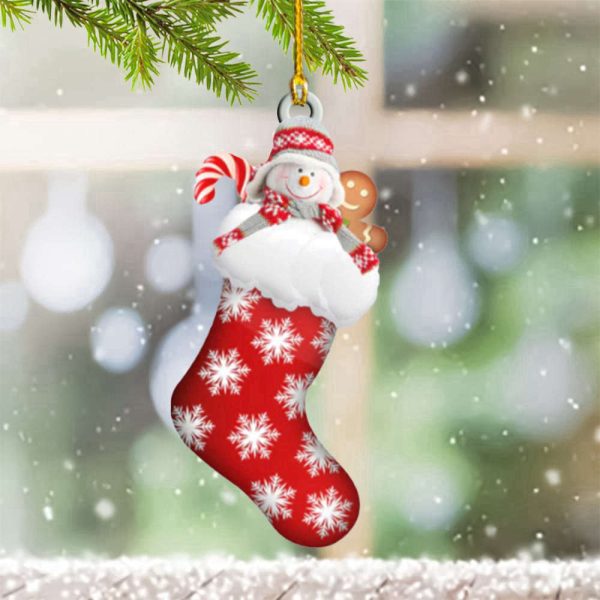 Christmas Sock Ornament Snowman In Christmas Sock Ornament Decoration