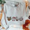 Christmas Sweatshirt Embroidered Xmas Coffee Cups Sweater, Gift For Christmas