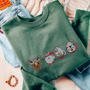 christmas sweatshirt embroidered xmas coffee cups sweater christmas coffee crewneck holiday xmas gift hot chocolate latte winter sweatshirt 4.jpeg