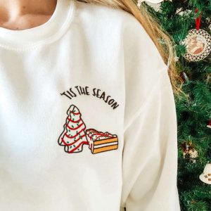 Christmas Tree Cake Embroidered Sweatshirt 2D…