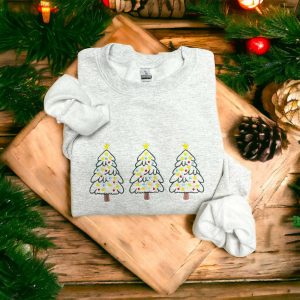 Christmas Tree Embroidered Sweatshirt, Christmas Embroidered…