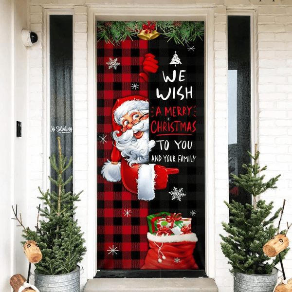 Christmas We Wish You A Merry Christmas To You And Your Family Door Cover