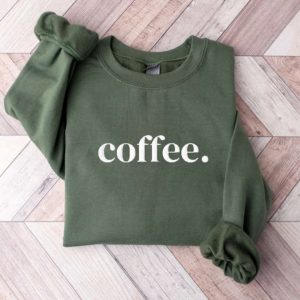 Coffee Lover Embroidered Sweatshirt 2D Crewneck…