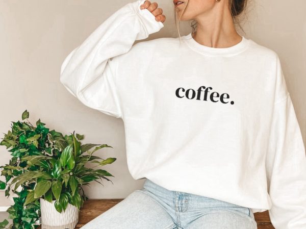 Coffee Lover Embroidered Sweatshirt 2D Crewneck Sweatshirt For Men And Women