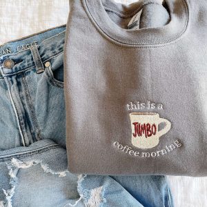 Coffee Morning Embroidered Sweatshirt 2D Crewneck…