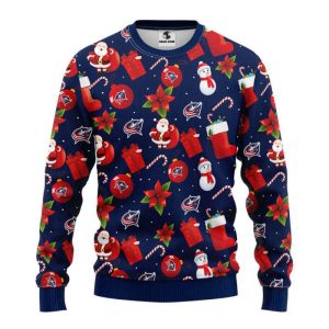 columbus blue jackets santa claus snowman christmas ugly sweater gift for christmas .jpeg