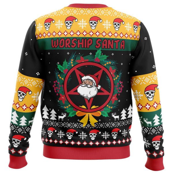 Comfimerch Worship Santa Ugly Christmas Sweater, Best Gift For Christmas 2023